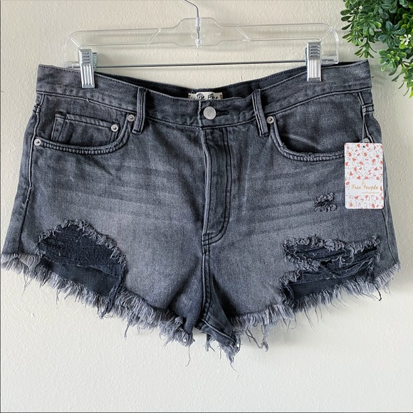 Free People Pants - Free People black distressed cut off shorts